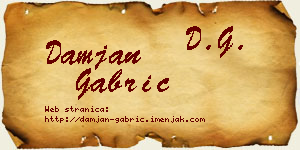 Damjan Gabrić vizit kartica